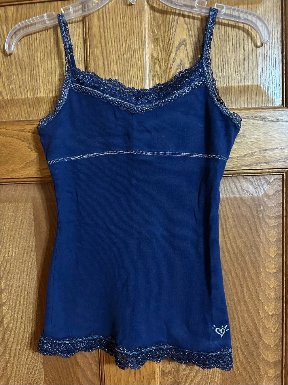 Justice Navy Lace-Trim Camisole
